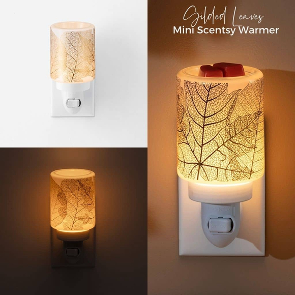 Scentsy Other - Scentsy Gilded Leaves Plug-In Warmer One Size White Gold NIB Sold Out